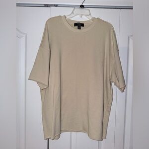 Forever 21 Men's Oversized Beige Tee